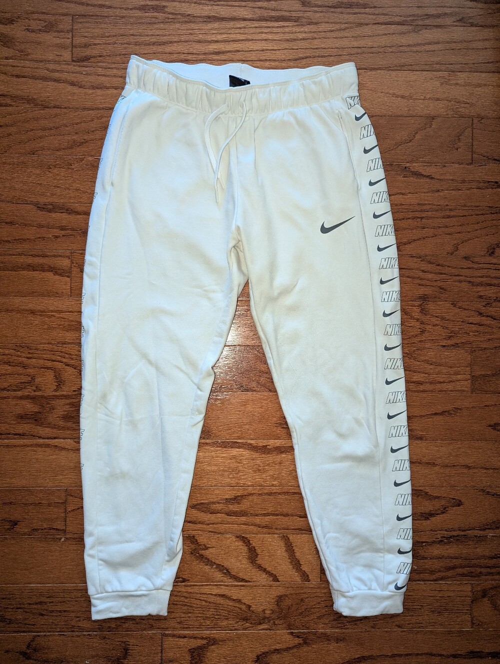 Nike jogger sweatpants - white & black - medium - athletic casual